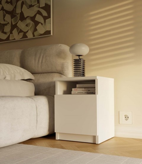 Szafka nocna biała 30 cm SN-316-BIEL-MAT