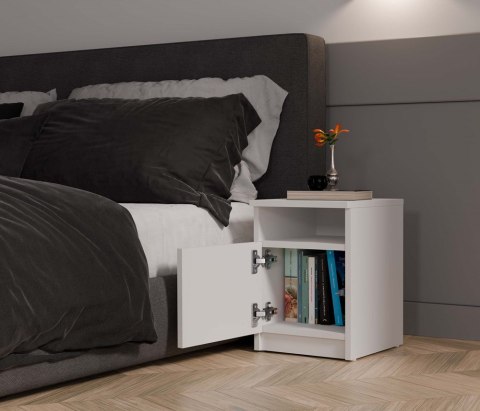 Szafka nocna biała 30 cm SN-316-BIEL-MAT