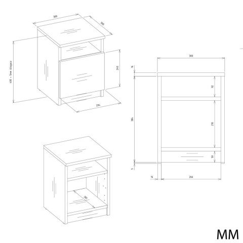 Szafka nocna 30 cm szerokości SN-316-ART