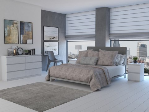 Szafka nocna biała mat zestaw 2 sztuki SN-304-BIEL-MAT-2SZT