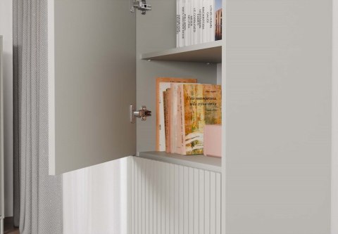 Wąska wysoka szafka KOM-938-KASZ-LAM-GŁ