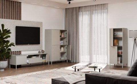 Wąska wysoka szafka KOM-938-KASZ-LAM-GŁ