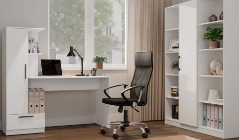 Biurko z regałem BIUR-728-BIEL-MAT