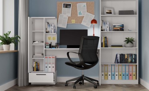 Biurko z regałem BIUR-728-BIEL-MAT