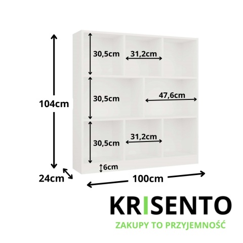 Biały regał na zabawki RE-1442-BIEL-MAT