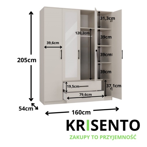 Duża szafa ubraniowa SZAF-1007-KASZ