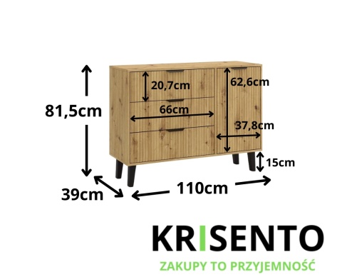 Komoda skandynawska KOM-929-ART-LAM
