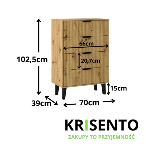 Komoda w stylu skandynawskim KOM-927-ART-LAM