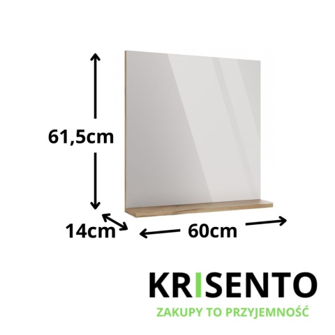 Lustro z półką do łazienki LAZ-1325-EVO-LUS-60