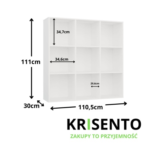 Regał 3x3 RE-1443-BIEL-MAT