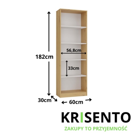 Regał 60 cm szerokości RE-1403-ART-BIEL-MAT