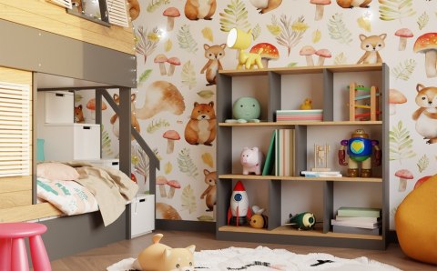 Regał na zabawki do pokoju dziecięcego RE-1442-ANT-ART