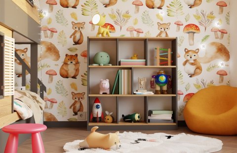 Regał na zabawki do pokoju dziecięcego RE-1442-ANT-ART