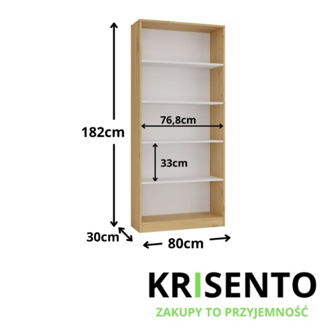 Regał na książki 80 cm RE-1404-ART-BIEL-MAT