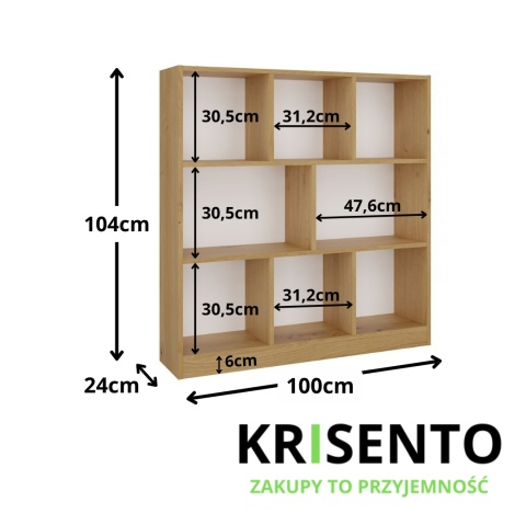 Regał na książki do salonu RE-1442-ART