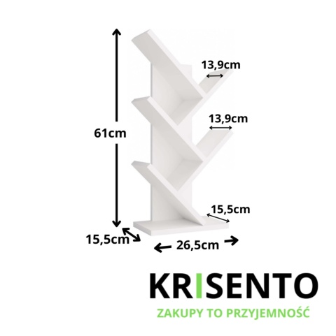 Regał na książki drzewo RE-1428-MINI-BIEL-MAT