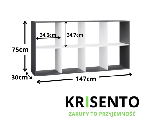 Regał na książki i zabawki RE-1409-ANT-BIEL-MAT