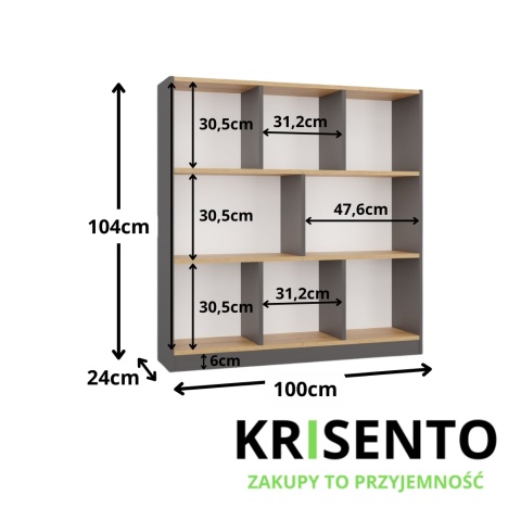 Regał na zabawki do pokoju dziecięcego RE-1442-ANT-ART