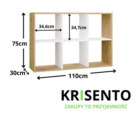 Regał na zabawki i książki RE-1408-ART-BIEL-MAT