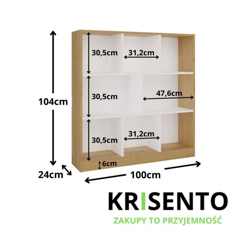 Regał otwarty z półkami RE-1442-ART-BIEL-MAT