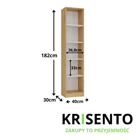 Regał szerokość 40 cm RE-1401-ART-BIEL-MAT