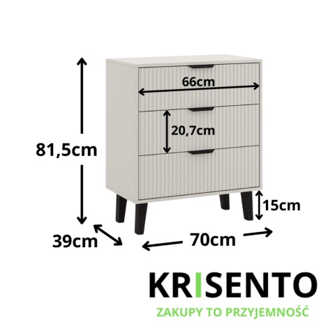 Ryflowana komoda KOM-926-KASZ-LAM
