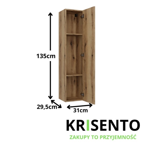 Słupek łazienkowy wiszący LAZ-1325-EVO-1D