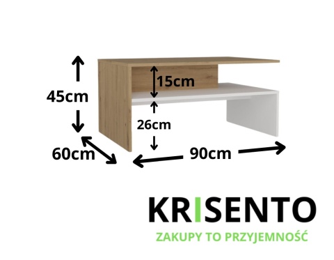 Stolik kawowy biało drewniany STOL-812-ART-BIEL-MAT