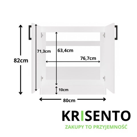 Szafka pod zlew 80 cm KUCH-1805-BIEL-MAT-80