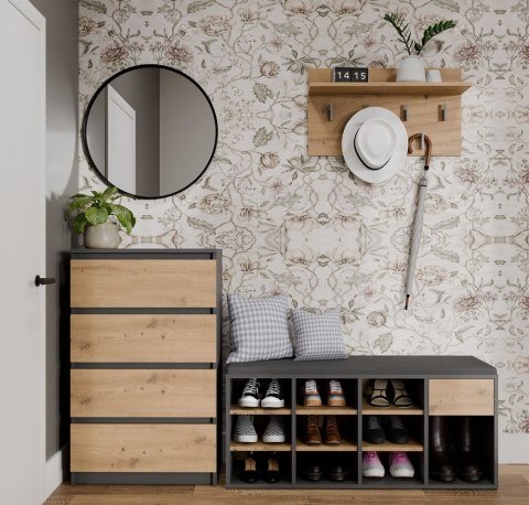 Szafka na buty z siedzeniem BUT-212-ANT-ART