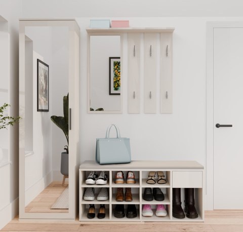 Szafka na buty do przedpokoju z siedziskiem BUT-212-KASZ