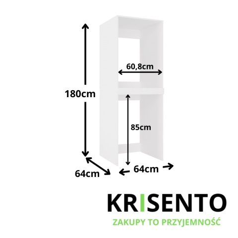 Szafka na pralkę i suszarkę LAZ-1326-BIEL-MAT