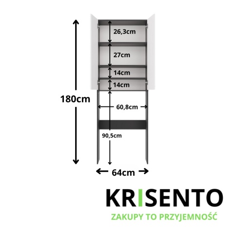 Zabudowa nad pralkę LAZ-1303-ANT-BIEL-MAT