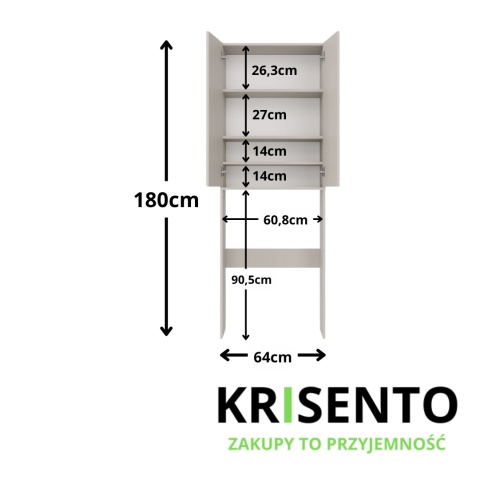 Szafka do łazienki nad pralkę LAZ-1303-KASZ