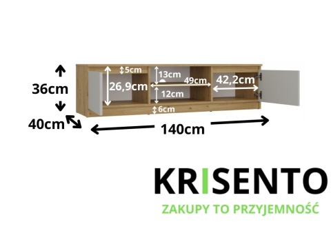 Szafka na tv 140cm RTV-502-ART-KASZ