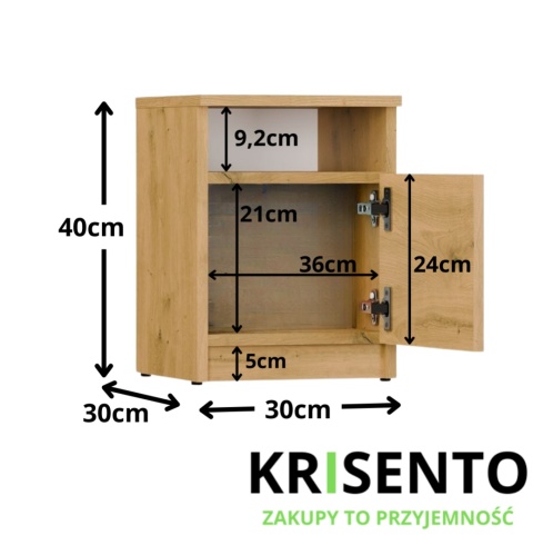 Szafka nocna 30 cm szerokości SN-316-ART