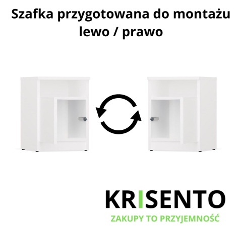 Szafka nocna biała 30 cm SN-316-BIEL-MAT