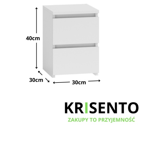 Szafka nocna biała mat zestaw 2 sztuki SN-304-BIEL-MAT-2SZT