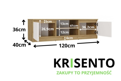 Szafka pod tv 120 cm RTV-501-ART-BIEL-MAT