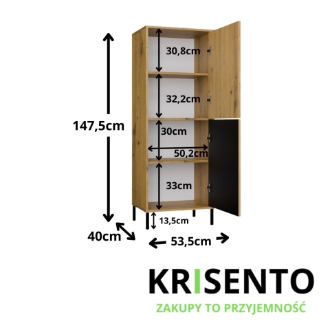 Wysoka komoda na ubrania KOM-938-ART-LAM-GŁ