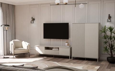 Wysoka komoda do sypialni KOM-937-KASZ-LAM-GŁ