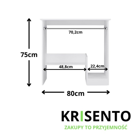 Biurko pod komputer BIUR-726-BIEL-MAT