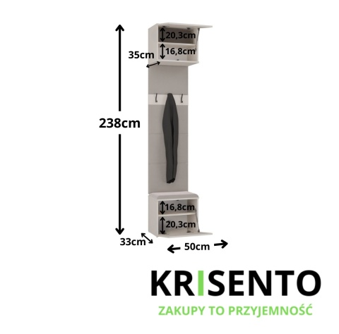 Garderobianka z siedziskiem GAR-108-1W-KASZ