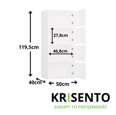 Komoda biała 50 cm KOM-935-BIEL-MAT