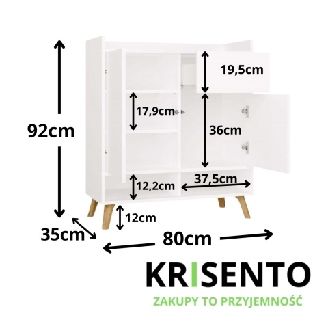 Komoda na przewijak KOM-934-BIEL-MAT