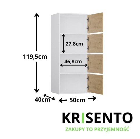 Komoda szerokość 50 cm KOM-935-BIEL-MAT-ART