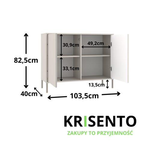 Komoda z drzwiami KOM-940-KASZ-LAM-GŁ