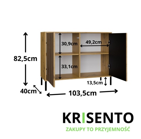 Komoda z półkami KOM-940-ART-LAM