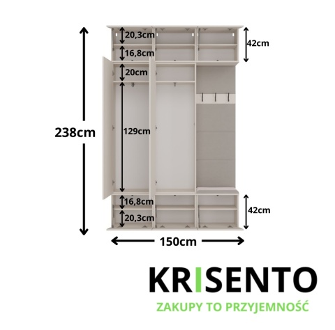 Meble na korytarz GAR-108-1W-2S-KASZ