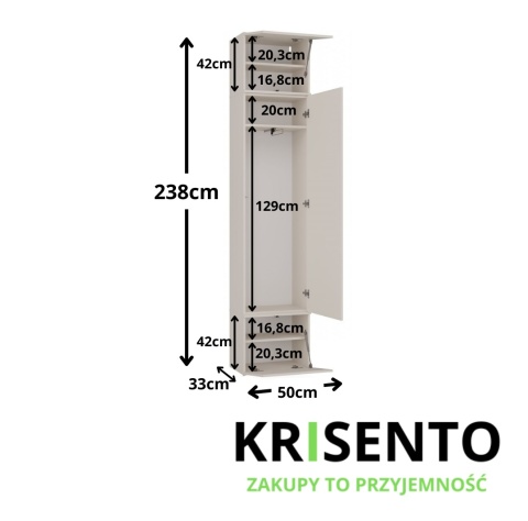 Szafa na przedpokój GAR-108-1S-KASZ